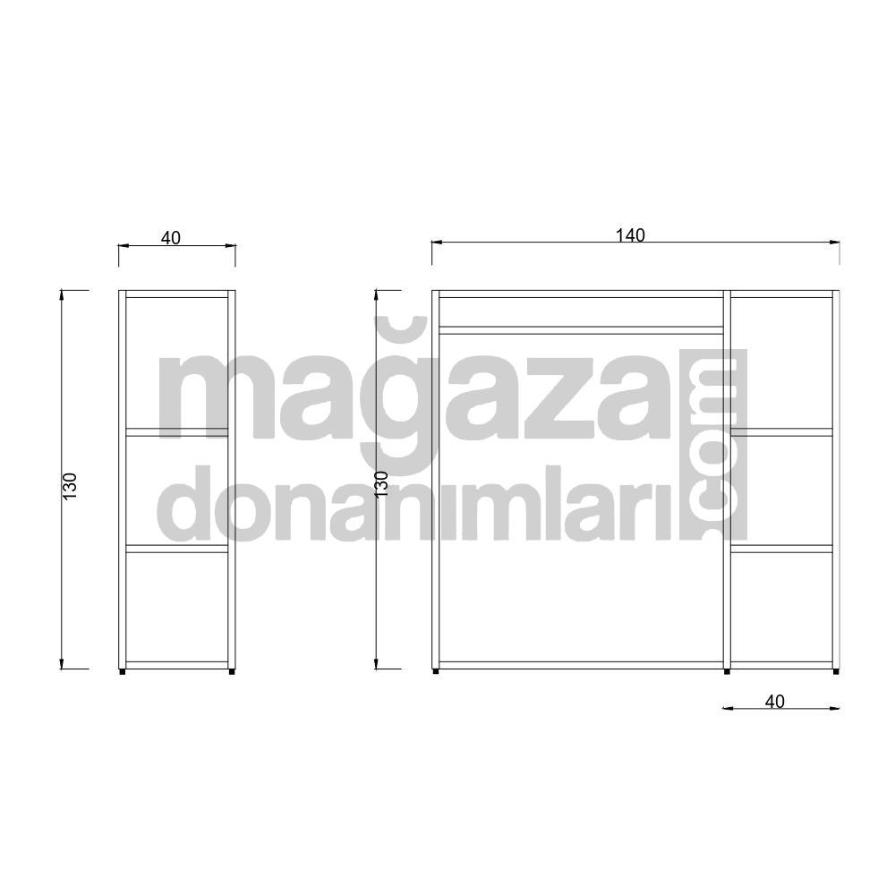 Orta Stand Raflı Askı Tutuculu Mağaza Standı