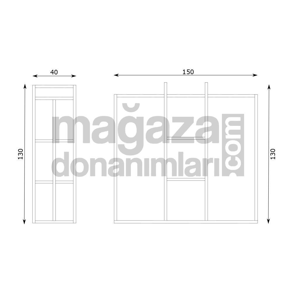 Orta Stand - Raflı Askılıklı Modern Stand -