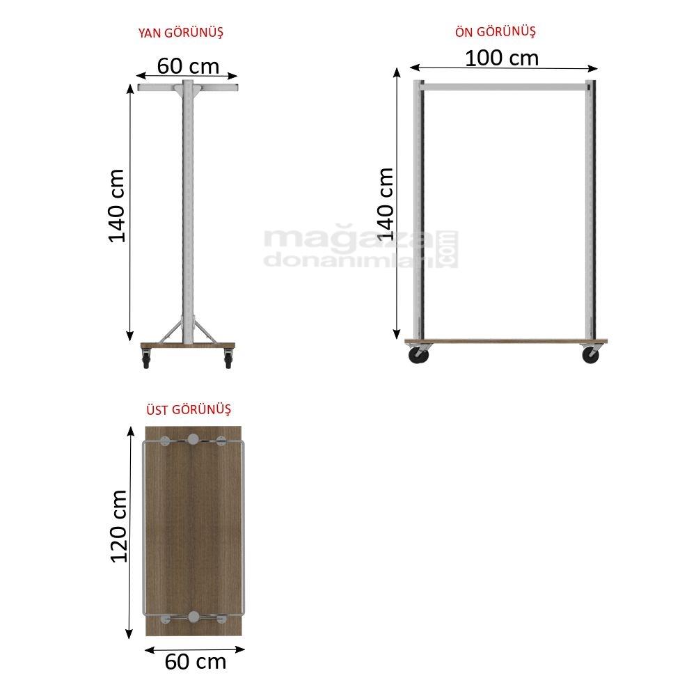 TOSA 02 - Rondo Dikmeli Ahşap Tablalı Orta Stand