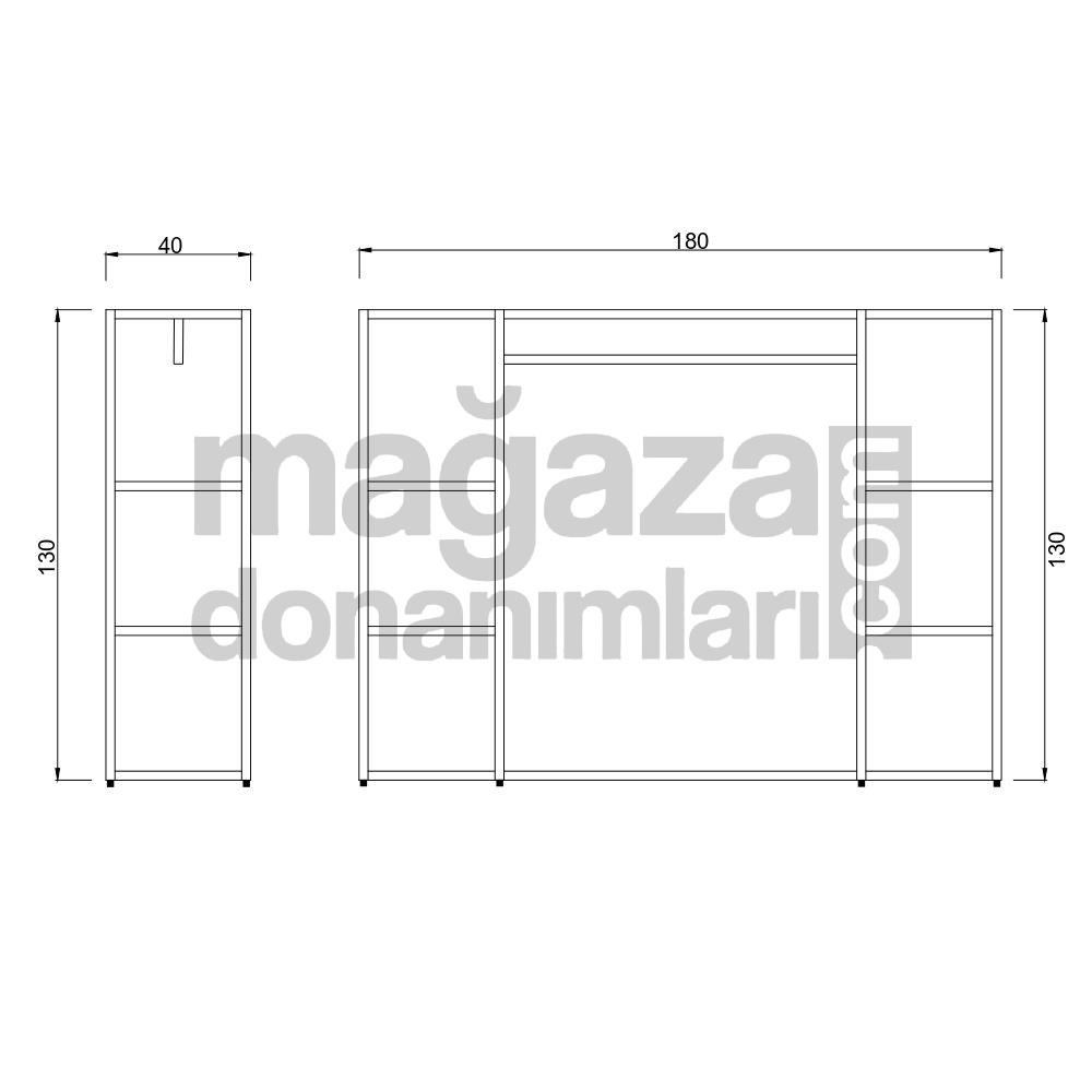 Orta Stand - Çift Taraf  Raflı Mağaza Standı